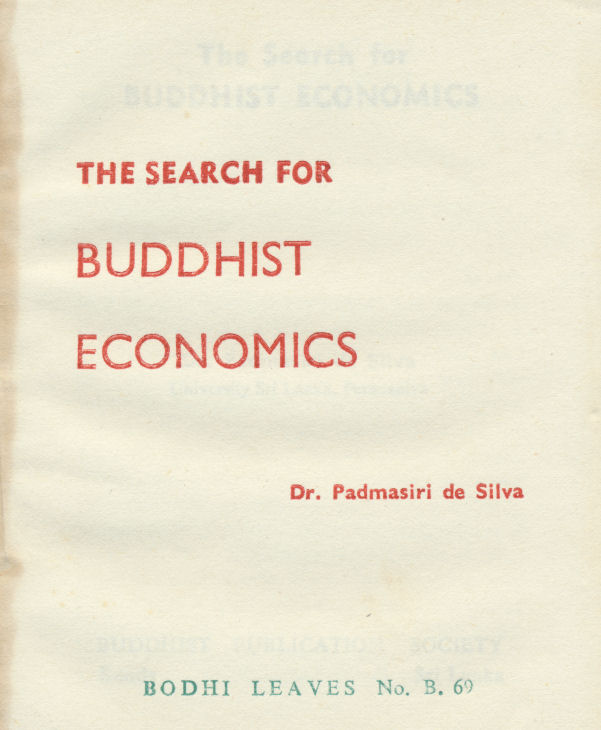 Search for Buddhist Economics, The
