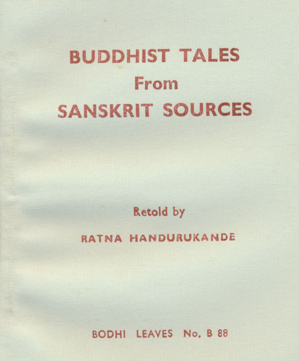 Buddhist Tales from Sanskrit Sources