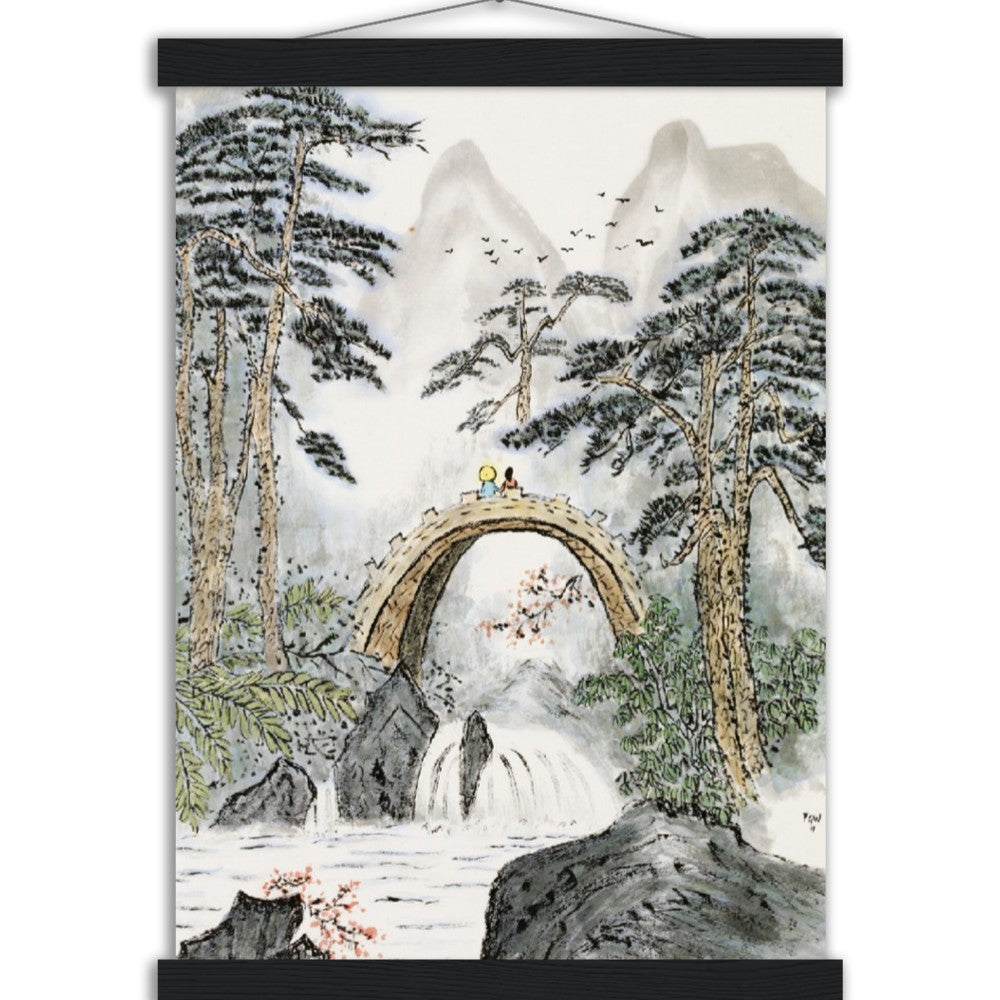 Looking from the Bridge Poster with Hanger (various sizes, hanger colors)