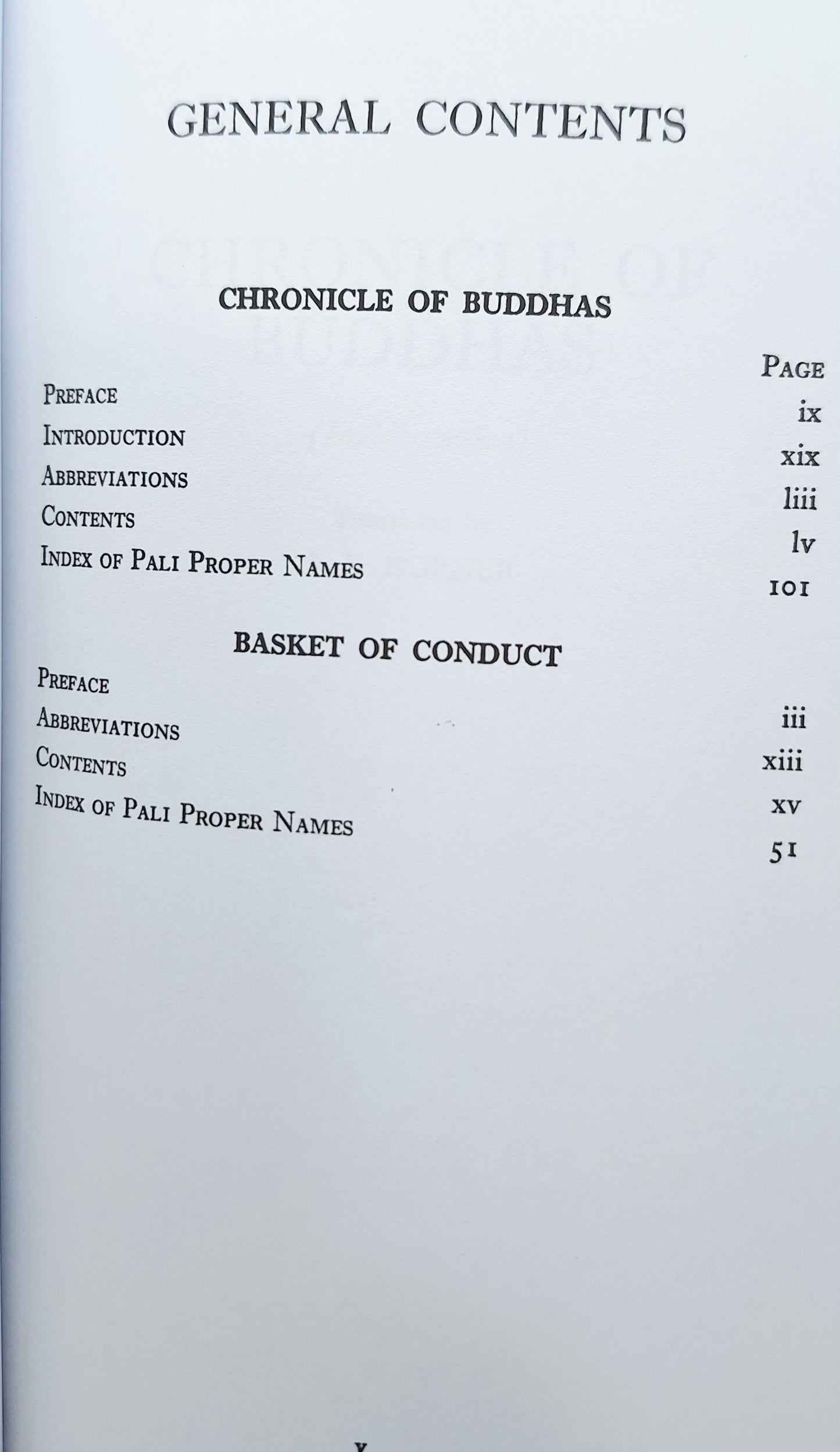 The Chronicle of Buddhas & The Basket of Conduct