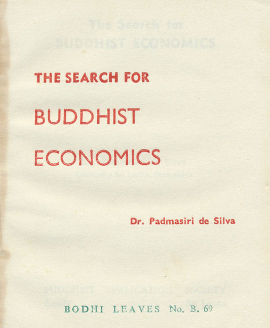 Search for Buddhist Economics, The