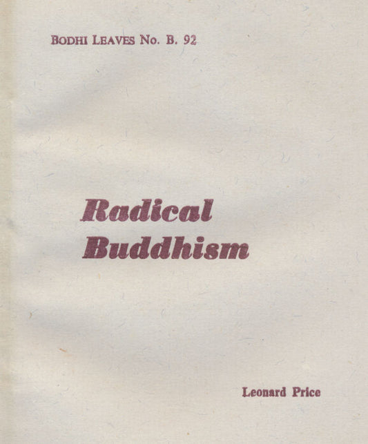 Radical Buddhism