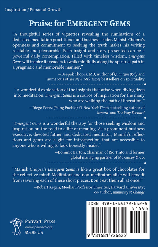 Emergent Gems by Manish Chopra, PhD (Pariyatti Edition)
