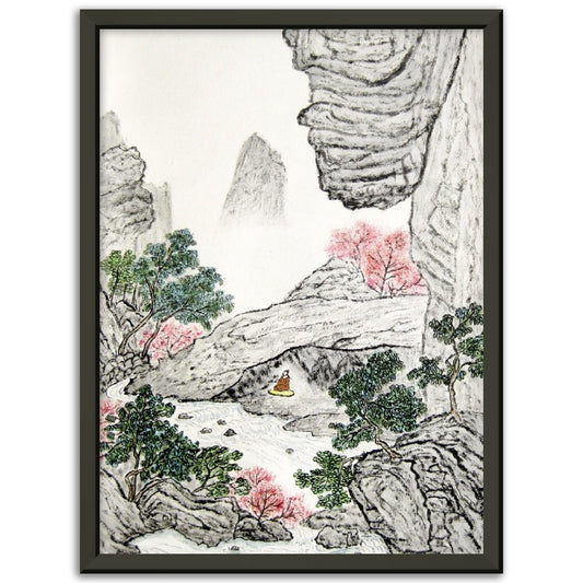 Observing the Flow - Metal Framed Poster